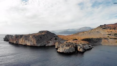Seascape and rocky coastline