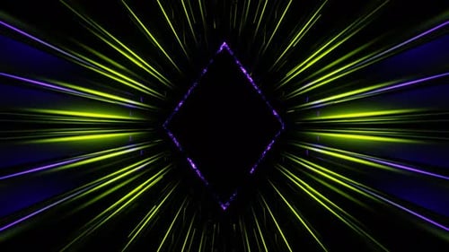 Fondo de túnel de rombos lima y morado Vj Loop en 4K