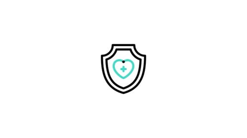 Minimalist Health Protection Shield Line Icon Animation