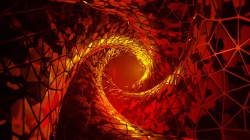 Red And Orange Infinity Spiral Shimmer Portal Background Vj Loop I 4K