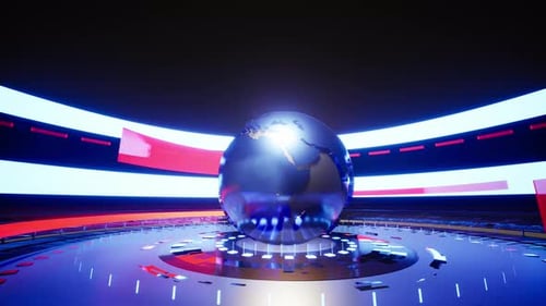 News Background, Digital World Breaking News Studio Background For News Report