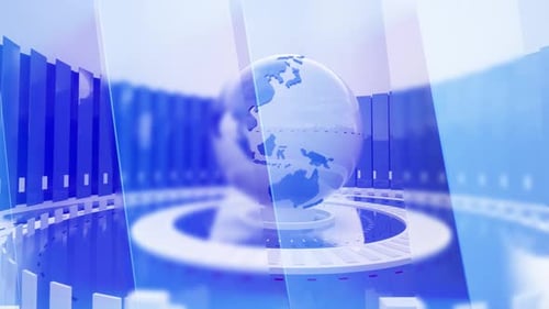 Global news studio background 4k