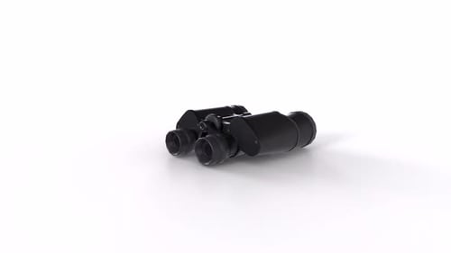 Binoculars 3d object rotating loop