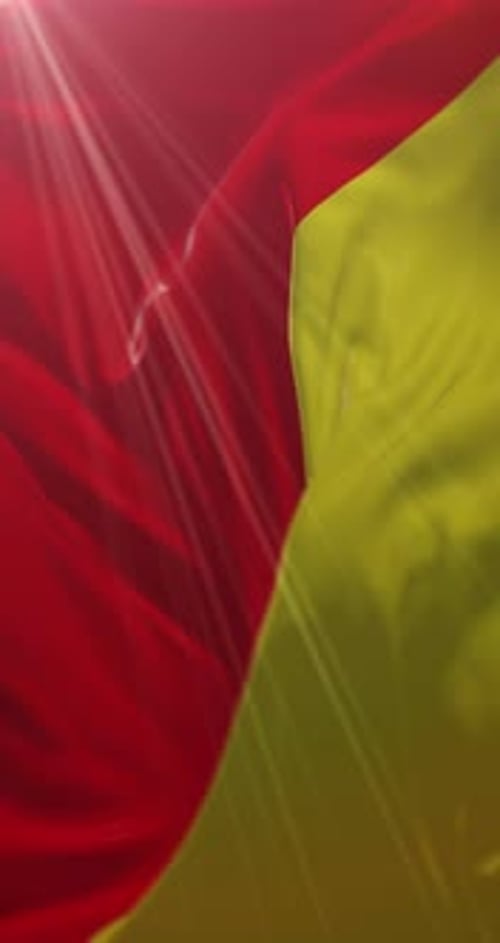 Waving Red and Yellow Fabric Vertical Loop Background