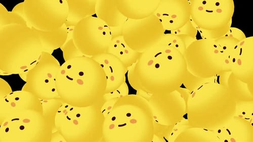 Joyful Bouncing Yellow Sphere Characters Animation
