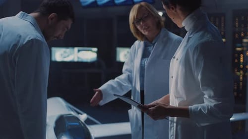 Team of Engineers Collaborate on Futuristic Project