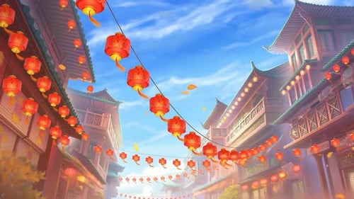 Rue chinoise traditionnelle avec festivals de lanternes rouges - China Town - Nouvel An chinois