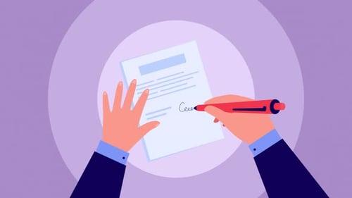 Signing Agreement Animation 4K On Alpha