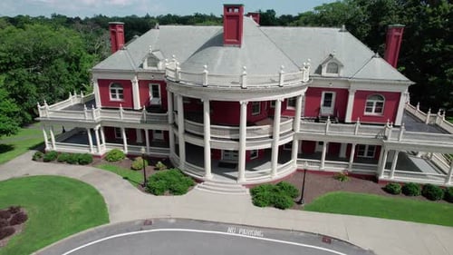 Aerial orbit video of the casino in Roger Williams Park in Providence RI