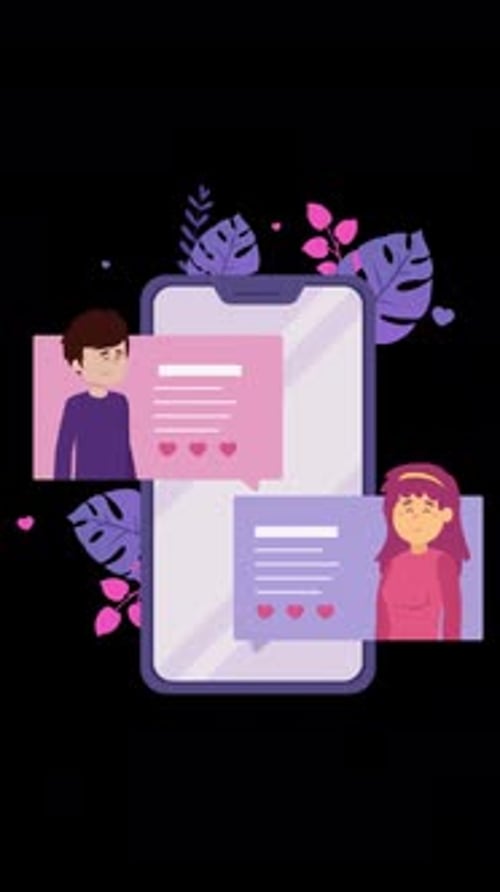 Dating Phone App Vertical Animation Alpha Channel