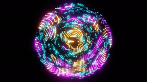 Dynamic Neon Circular Tech Background