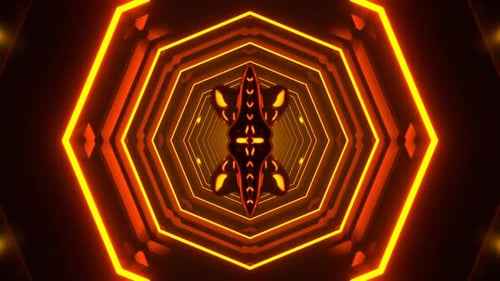 Red And Orange Neon Psychedelic Abstract Strobe Background Vj Loop I 4K