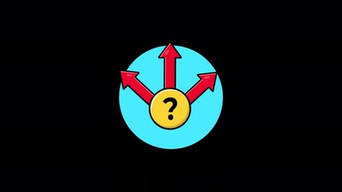 Question Mark with Direction Arrow. Uncertainty Concept Animation Video - Transparent