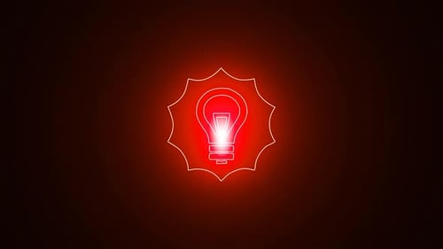 electric bulb loop alpha , glowing bulb icon, lighting flame energy well bulb