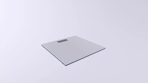 Minimalist 3D Weighing Scale Rotation on White Background