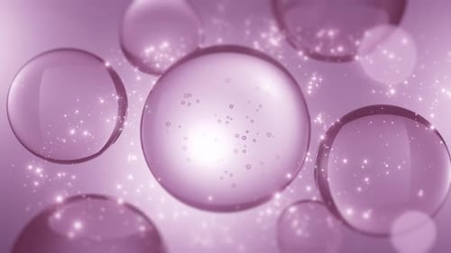 Shimmering Liquid Bubbles with Glitter Effect