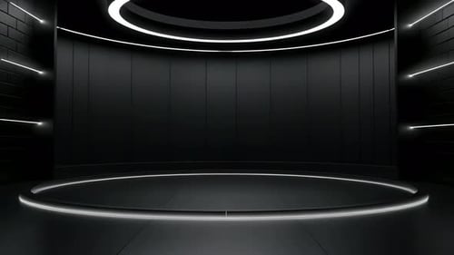 Modern Dark Studio Logo Reveal with White Neon Lights