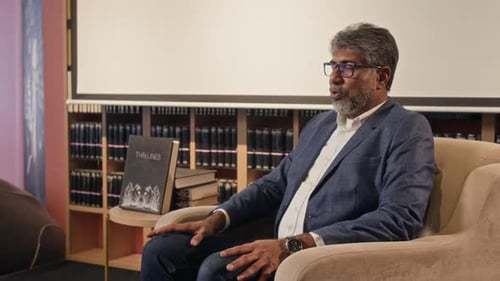 Biracial Author Announcing his New Book on Stage in Modern Library