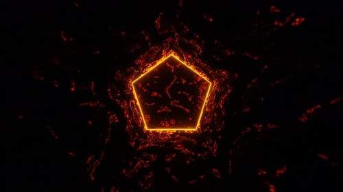 Orange Pentagon Liquid Effect Background Loop Animation In 4K