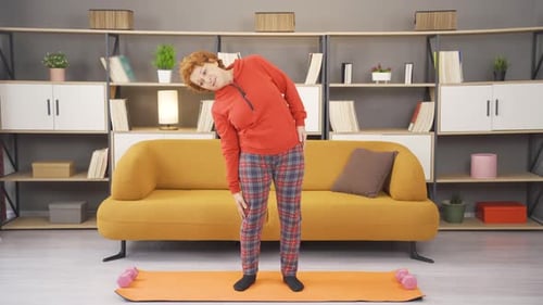 Woman exercising happy.