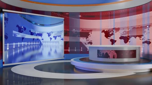 3D Virtual News Studio Ab003 Background Loop