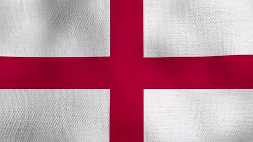 Realistic Waving England Flag Seamless Loop