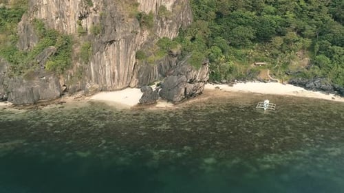 Aerial Drone Shot of High Mountain Covered with Tropical Forest Tropical Landscape Travel Concept