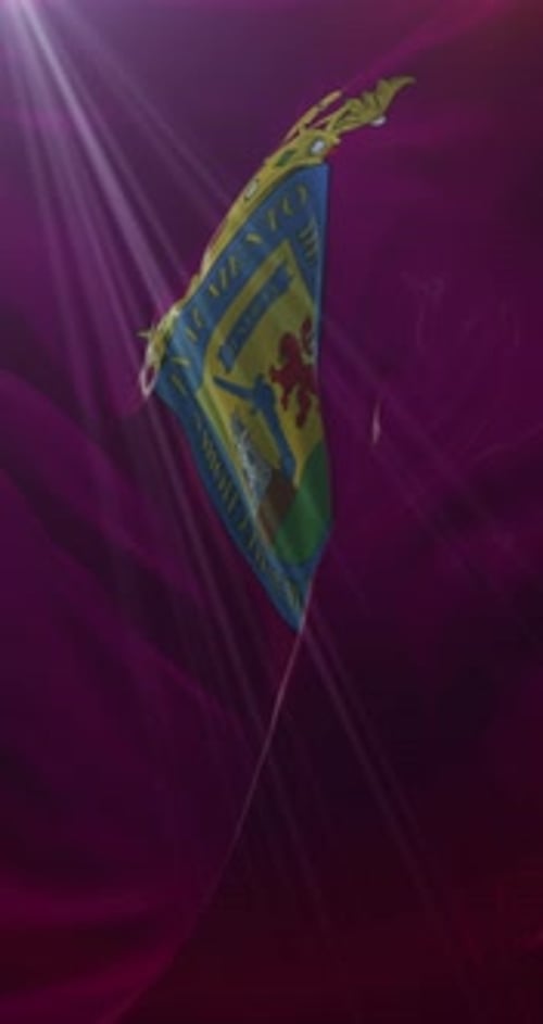 Waving Royal Emblem Banner with Golden Crown