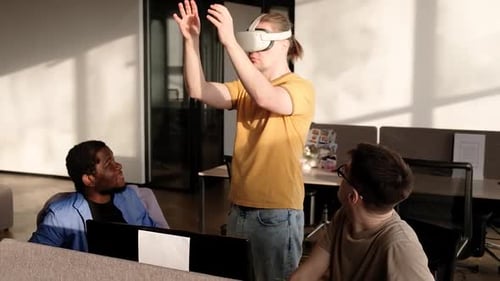 IT Development Team Working on VR Project