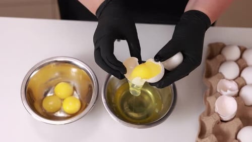 Separating Egg Yolks from Whites for Cooking