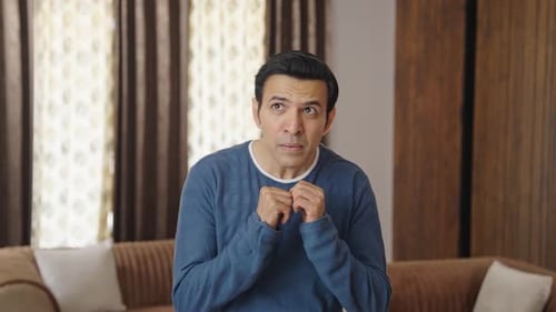 Afraid Indian man getting scared