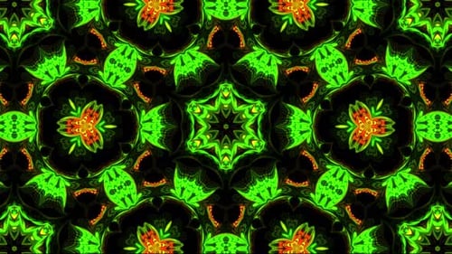 Green-Black Motion Kaleidoscope