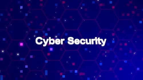 Futuristic Cyber Security Title Animation with Hexagon Grid