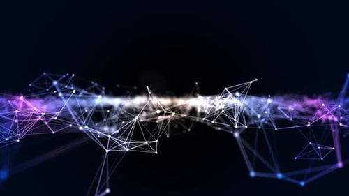 Abstract Futuristic Network Connection with Glowing Particles