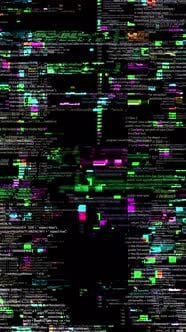 Digital Glitch Code Vertical Animation Background, Backgrounds Motion ...