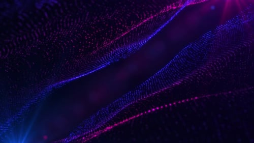 Ondes de particules dynamiques numériques abstraites avec lumière, mouvement, lumière, fond, flux de données