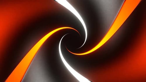 Orange And White Reverse Spiral Neon Tunnel Background Vj Loop In HD