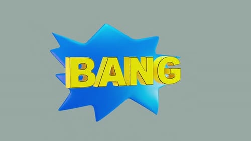 animation of the inscription "bang" on the topic of emotions and reactions in social networks