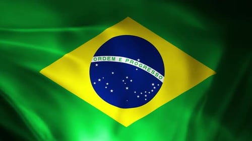 Realistic Waving Brazilian Flag with Fabric Texture
