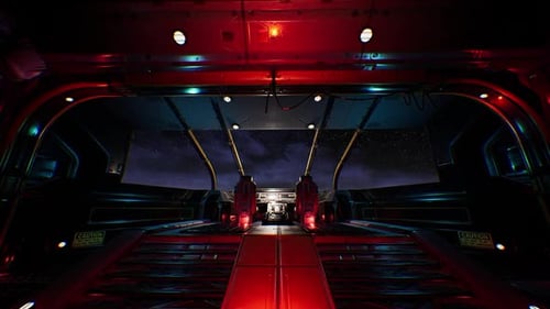 Sci-fi Spaceship Interior Cockpit View 4