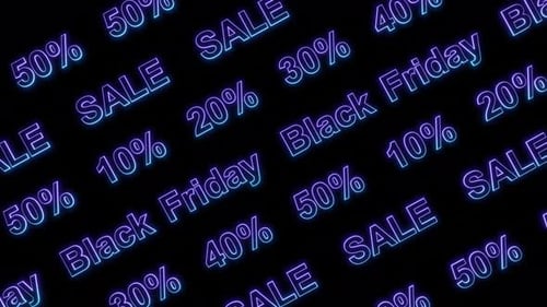 Black Friday Sale Discounts Neon Flowing Background
