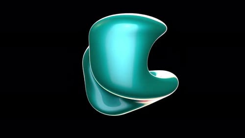 Abstract Organic Figure Object on Black Bg Able to Loop Endless