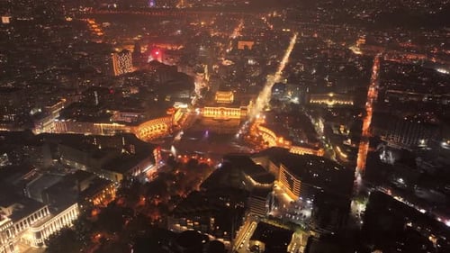 Cinematic View Of Yerevan Cityscape, Capital Of Armenia