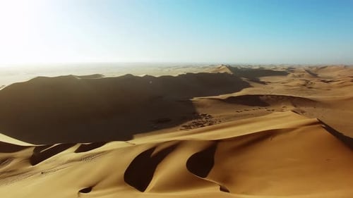 4k aerial drone footage of Dune 7 in the Namibian desert