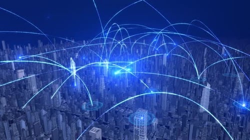 Technological City And Network Data Transmission