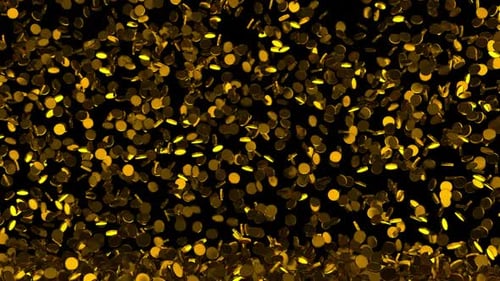 Golden Coins Falling Down Seamless Loop Background