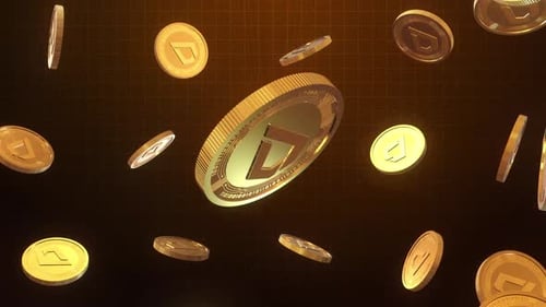 Rotierende Animation der Lisk-Kryptowährungsmünze