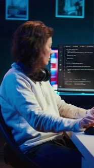 Vertical Video Programmer Teleworking From Own Apartment Filtering ...