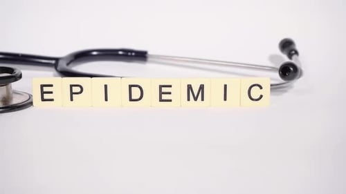 Epidemic Concept with Stethoscope on White Background