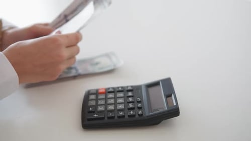 Budget Spending Busy Woman Money Counting